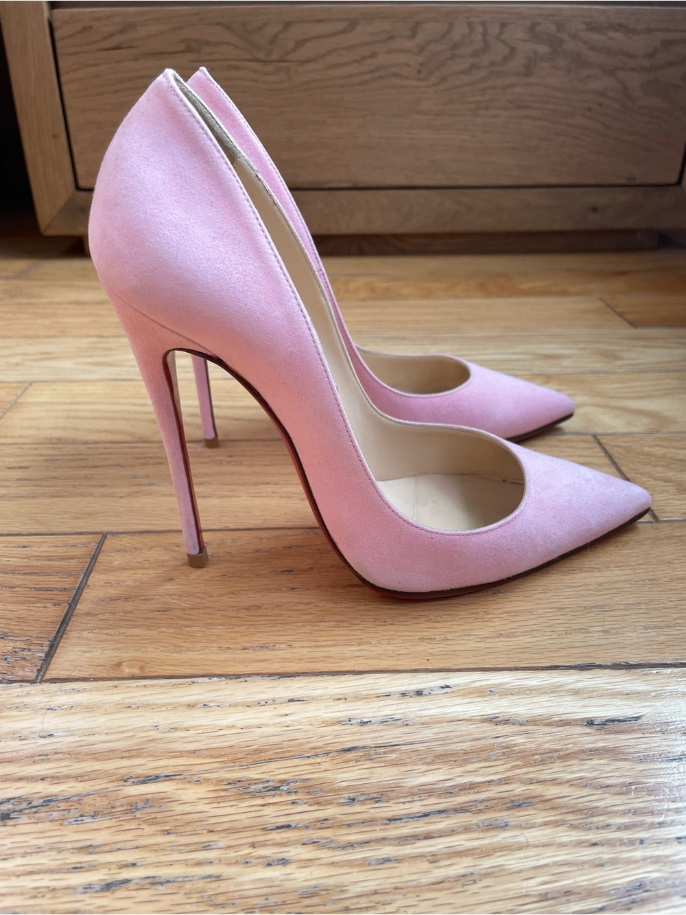 Christian Louboutin So Kate Pink Suede High Stiletto Heels 120mm 37IT 7US